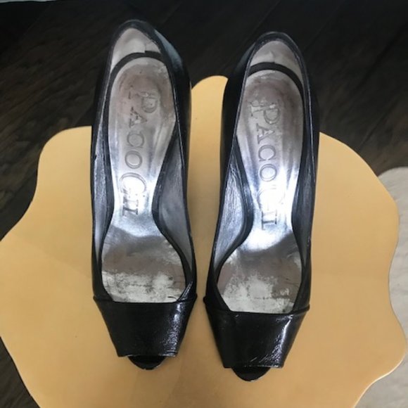 Paco Gil leather peep toe clear heels - Picture 2 of 3